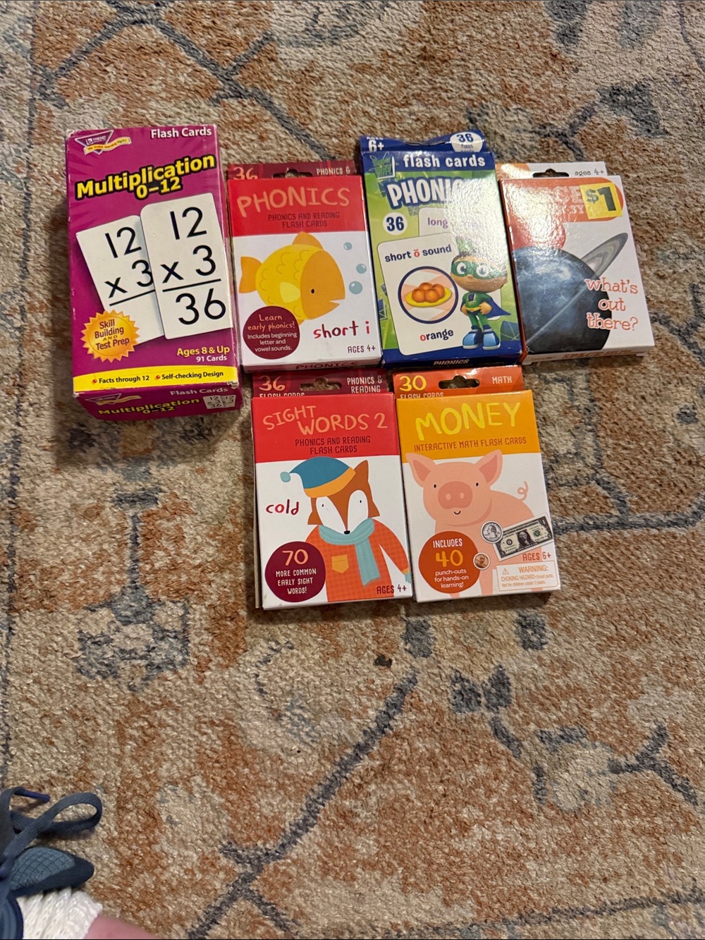 Early Learning Flash Card Bundle - Orange, Pink, Blue & Yellow